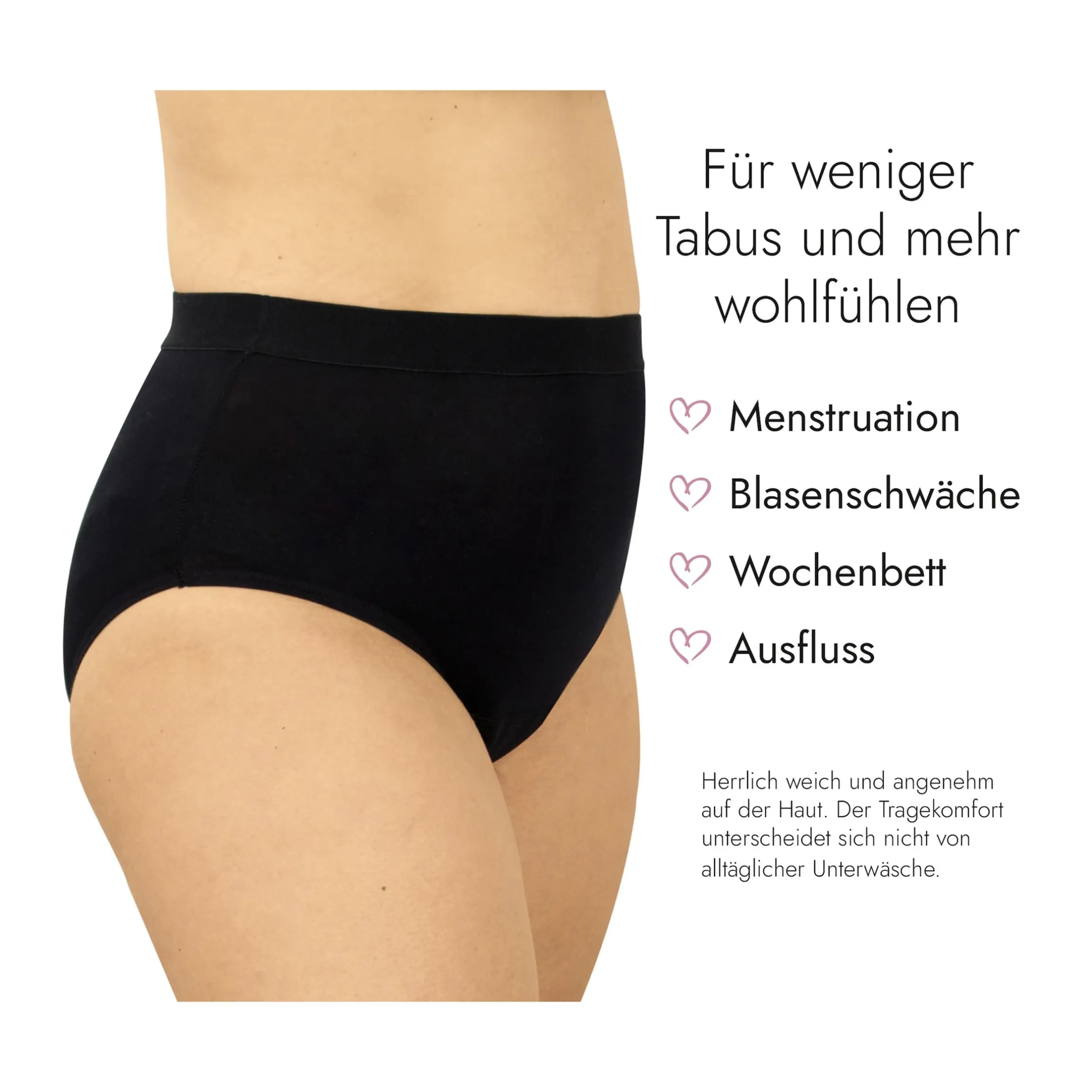 High-waist-Slip mit Saugeinlage