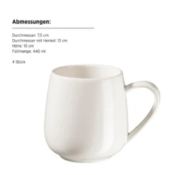Kaffeebecher Set, Porzellan Taya