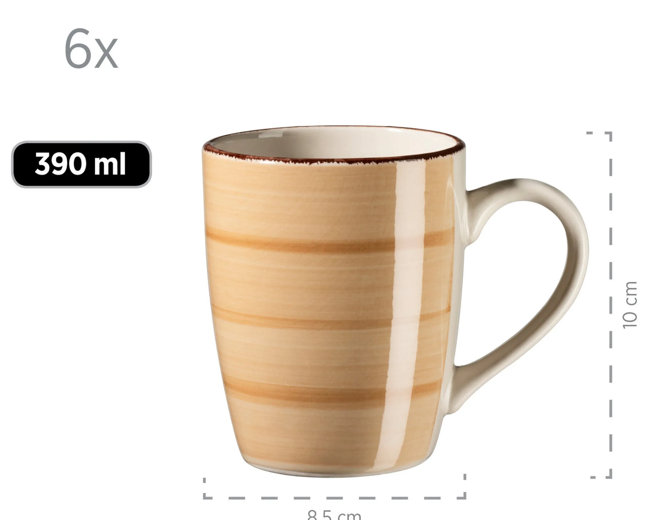 Kaffeebecher-Set, Steingut LUMACA Grau