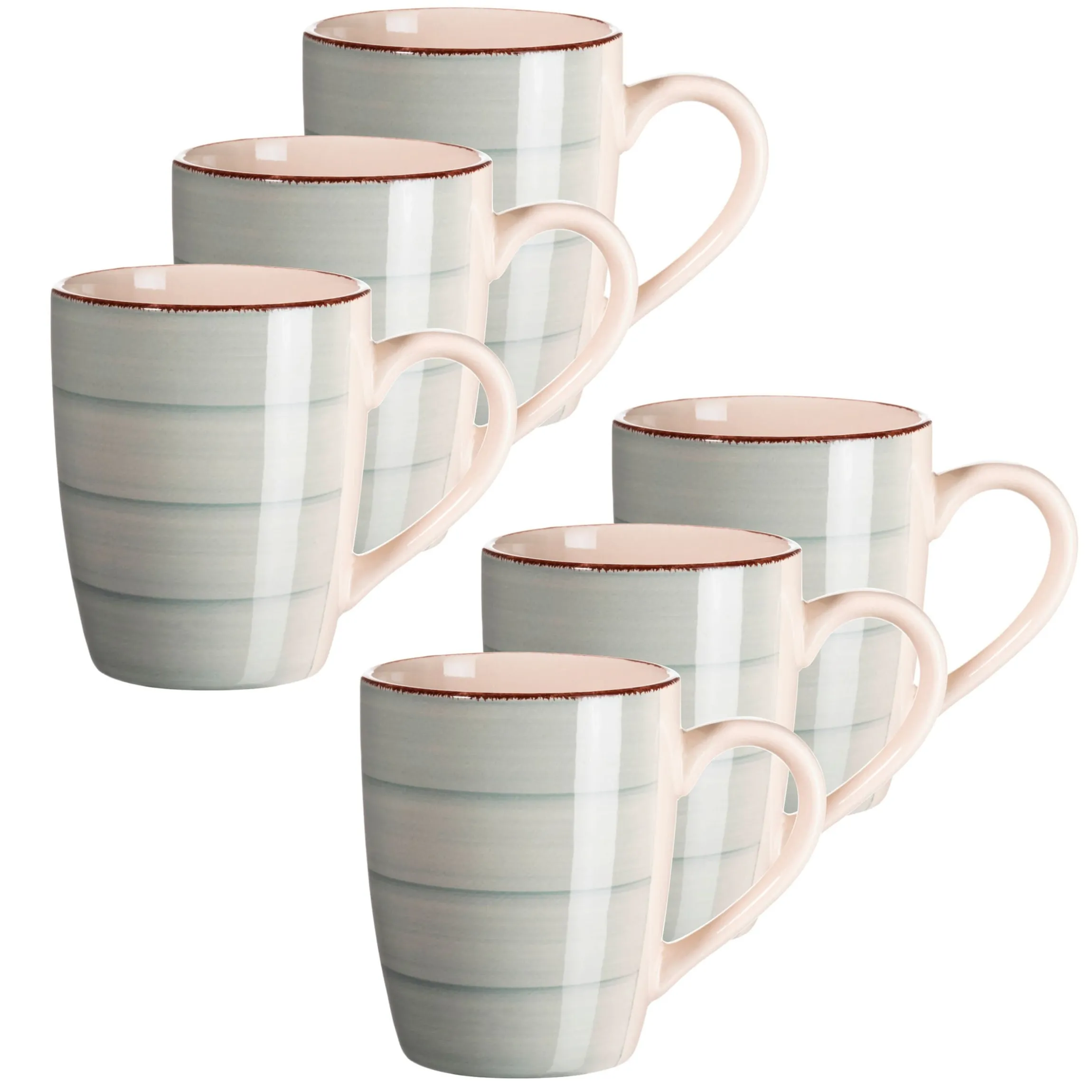 Kaffeebecher-Set, Steingut LUMACA Grau