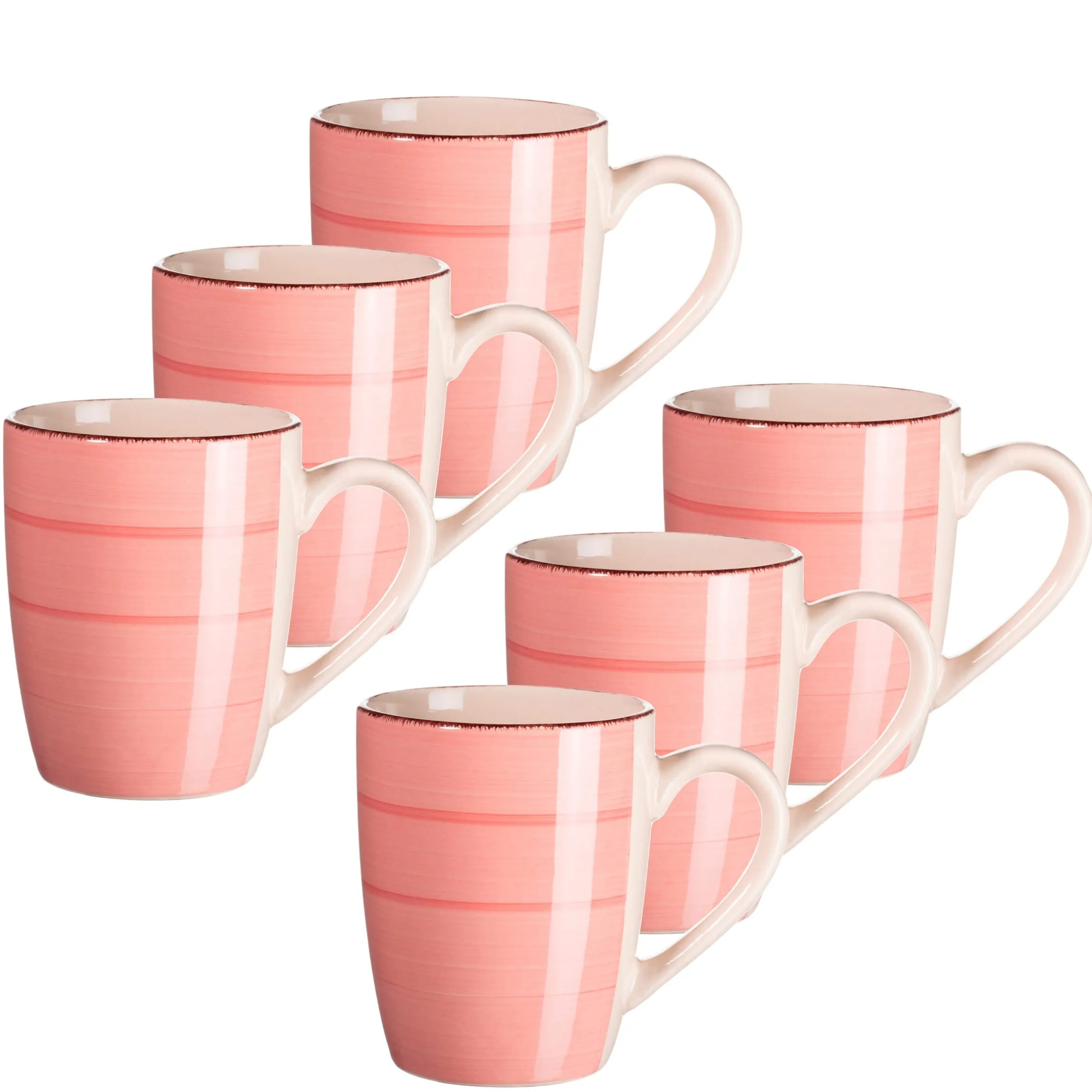Kaffeebecher-Set, Steingut LUMACA Koralle