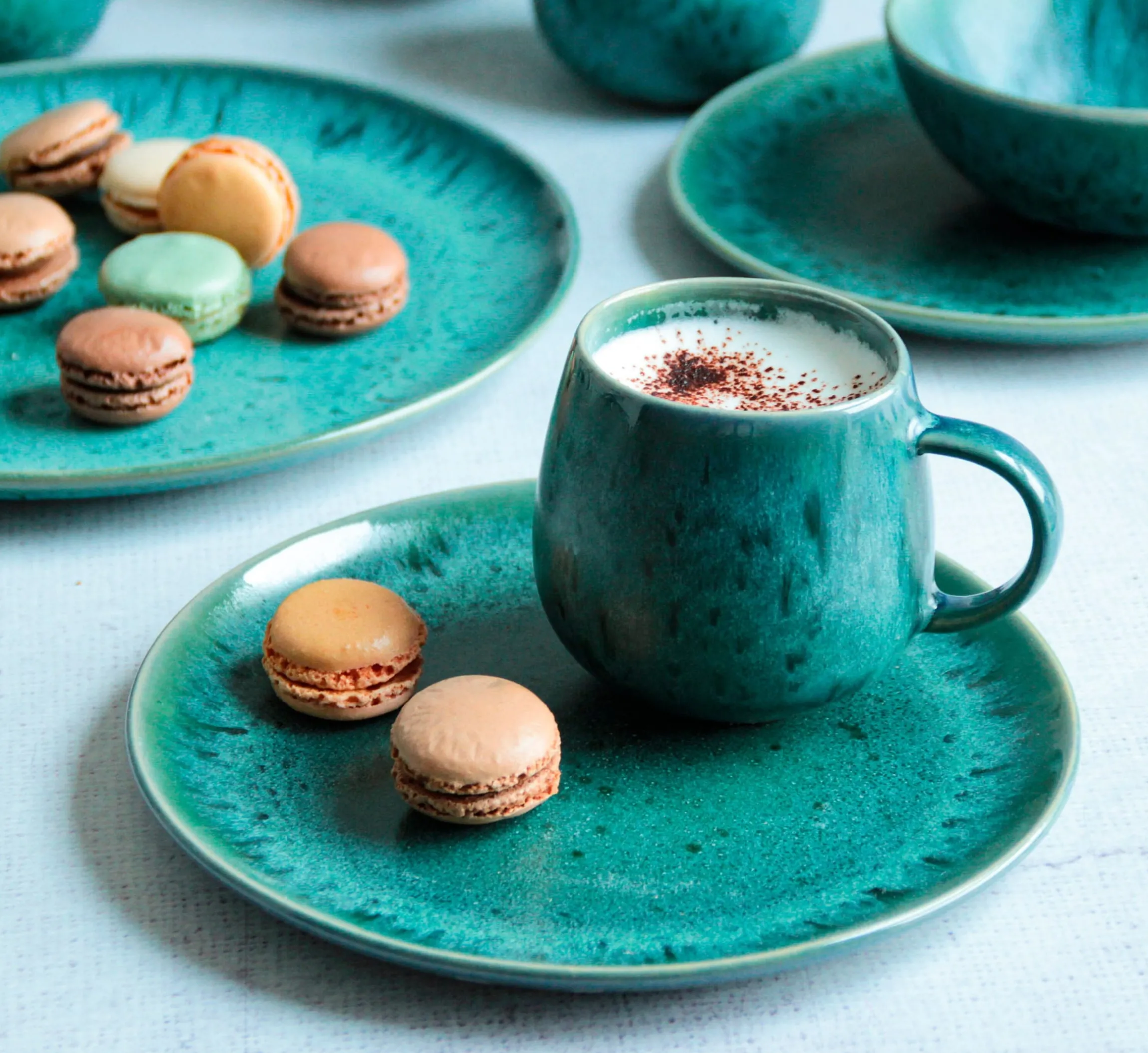Kaffeebecher-Set, Steinzeug Carellia Blau