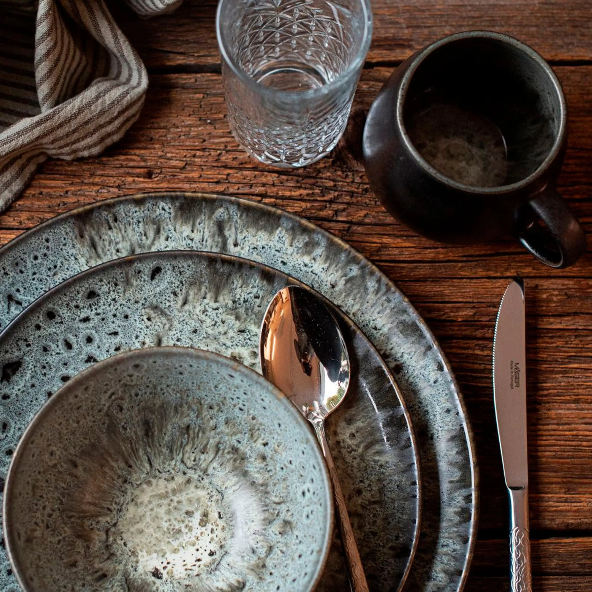 Kaffeebecher-Set, Steinzeug Carellia Grau