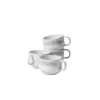 Kaffeeobertassen-Set, Steinzeug TIEFER SEE Grau / Weiß