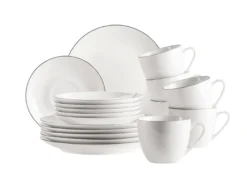 Kaffeeservice, Porzellan Felise Weiß / Schwarz