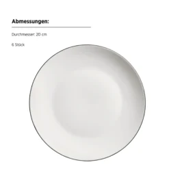 Kaffeeservice, Porzellan Felise Weiß / Schwarz