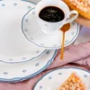 Kaffeeservice, Porzellan Lova Weiß / Blau