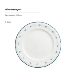 Kaffeeservice, Porzellan Lova Weiß / Blau