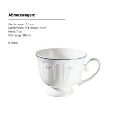 Kaffeeservice, Porzellan Lova Weiß / Blau