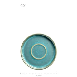 Kaffeeservice, Steinzeug Elina Uno 4 x Dessertteller, 4 x Kaffeetasse, 4 x Kaffeeuntertasse