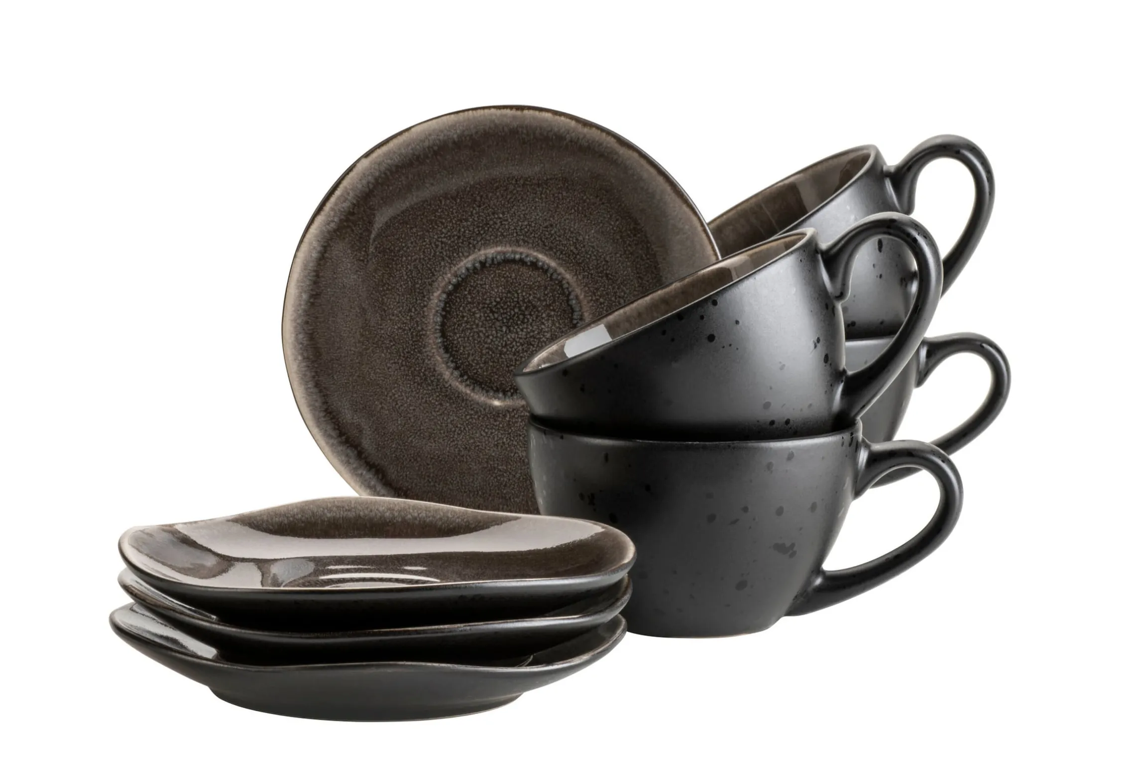 Kaffeetassen-Set, Keramik Niara Organic 4 x Kaffeetasse, 4 x Untertasse