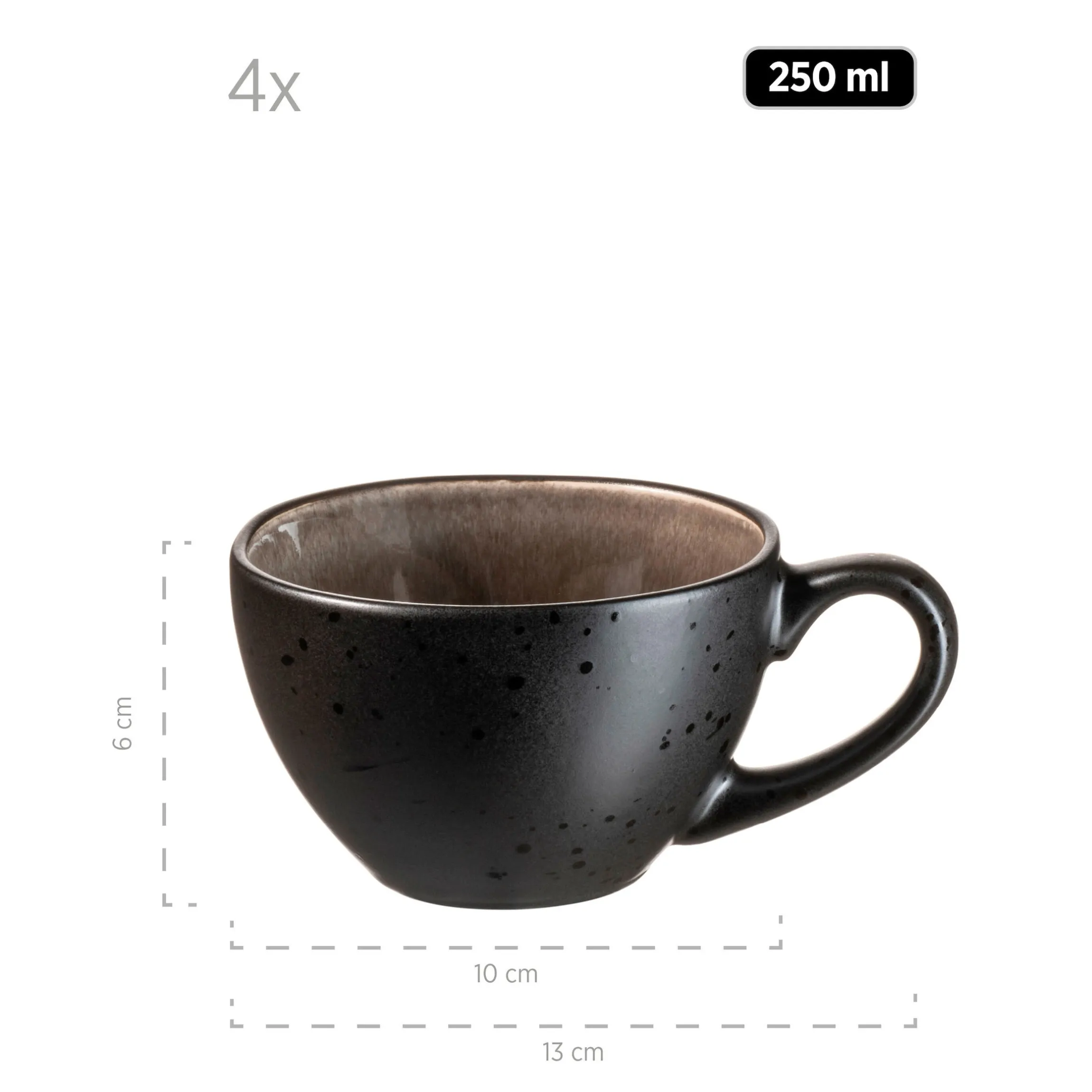 Kaffeetassen-Set, Keramik Niara Organic 4 x Kaffeetasse, 4 x Untertasse