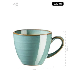 Kaffeetassenset, Keramik Nottingham Beige