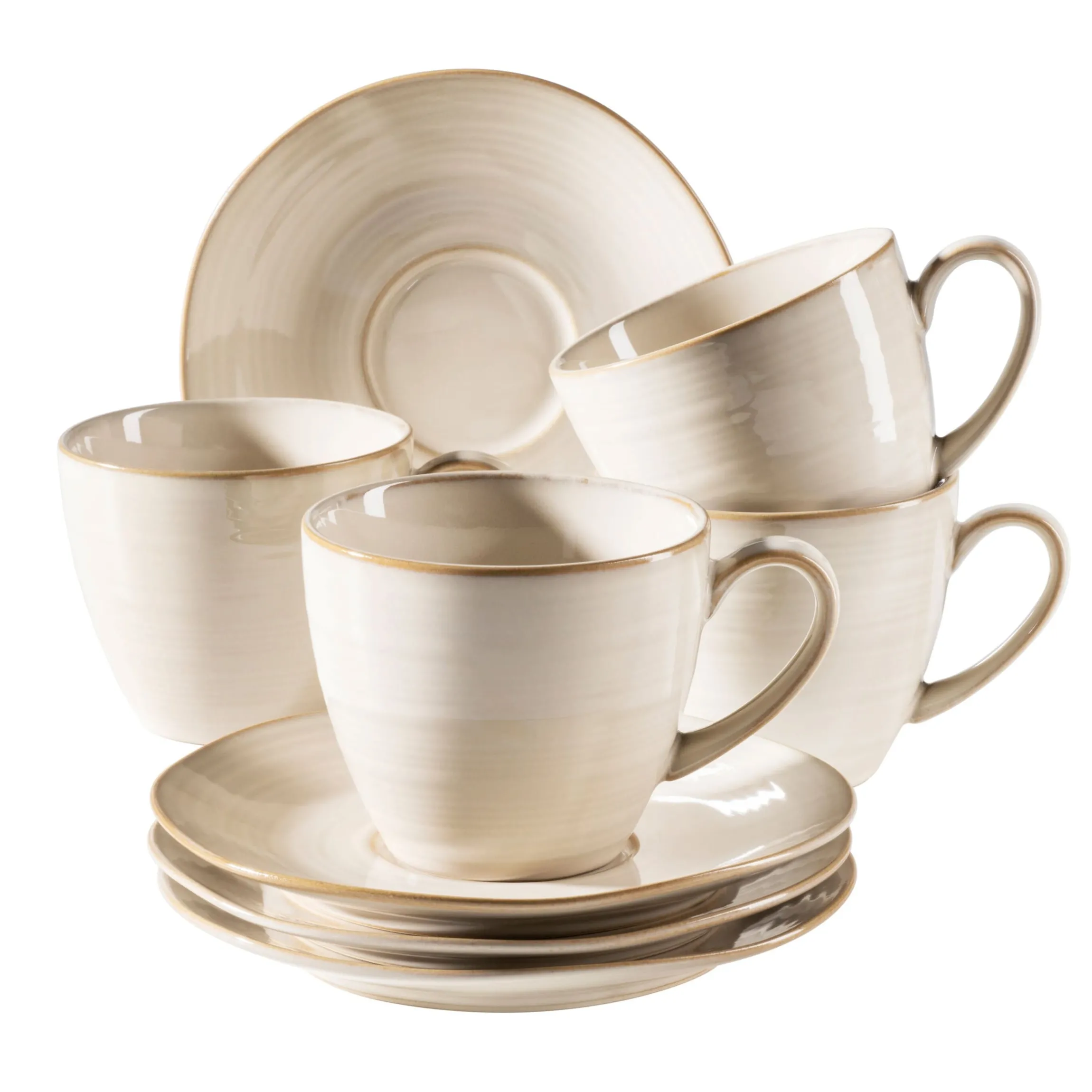 Kaffeetassenset, Keramik Nottingham Beige