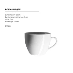 Kaffeetassen Set, Porzellan Barca