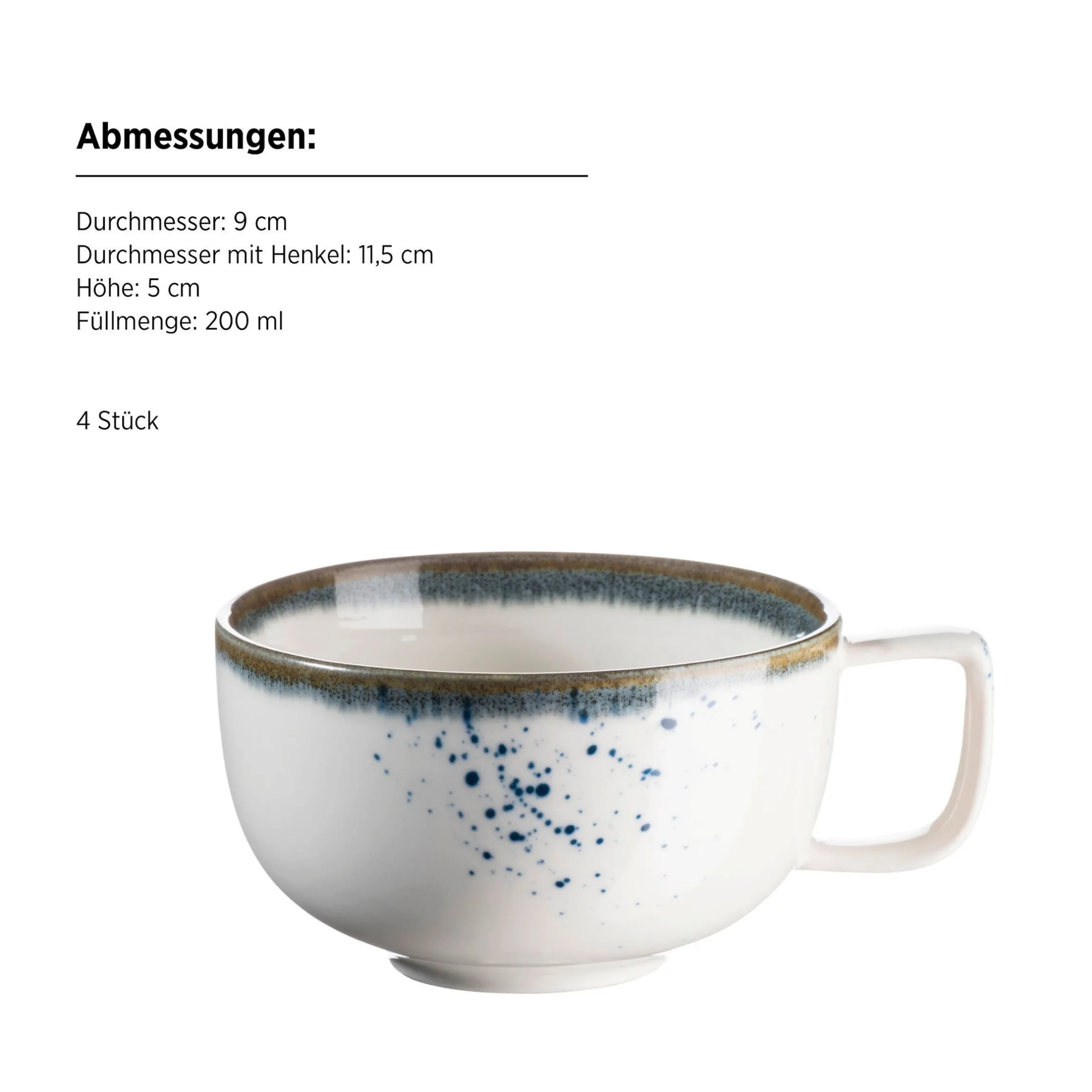 Kaffeetassen-Set, Porzellan Pintar Beige / Blau