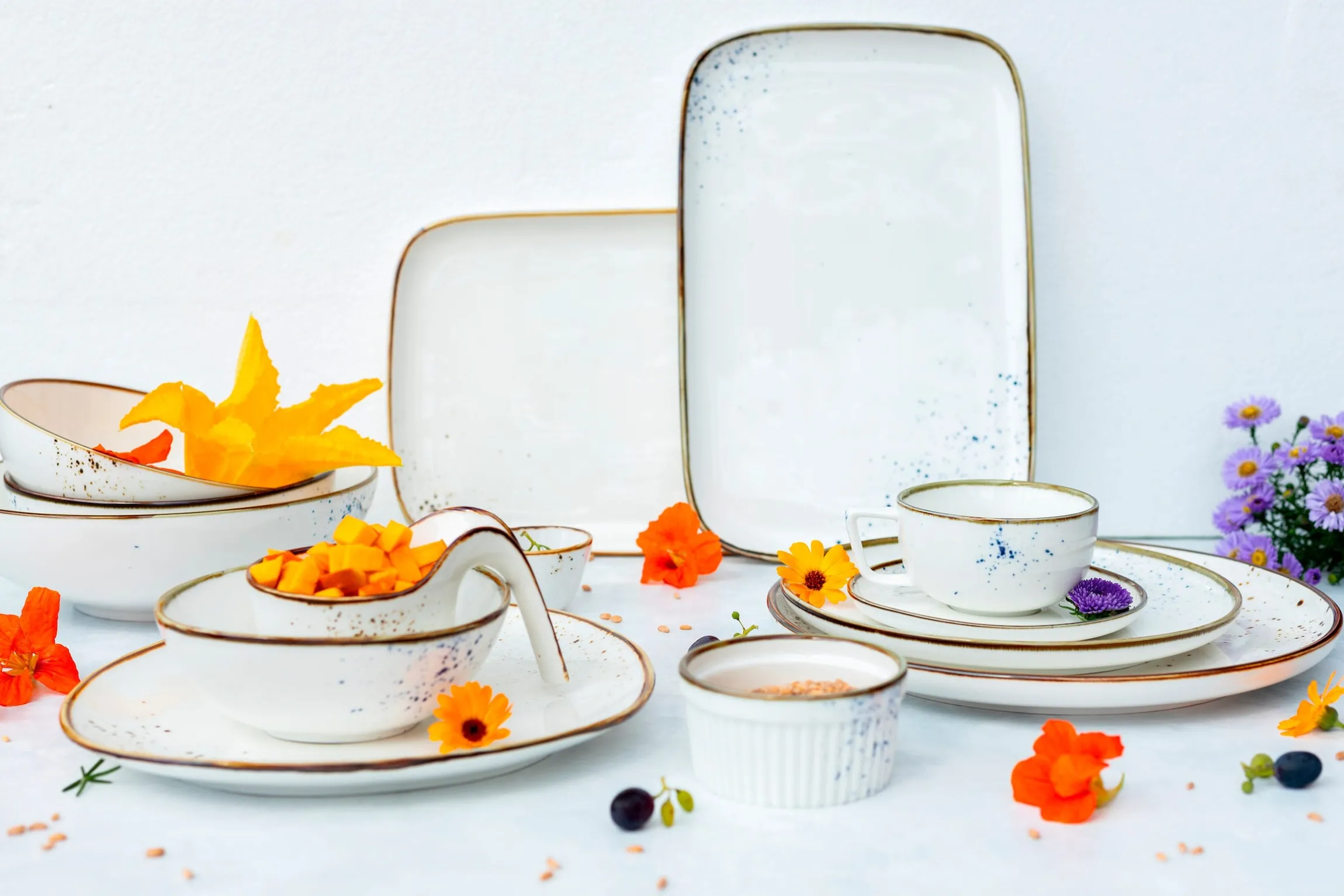 Kaffeetassen-Set, Porzellan Pintar Beige / Braun