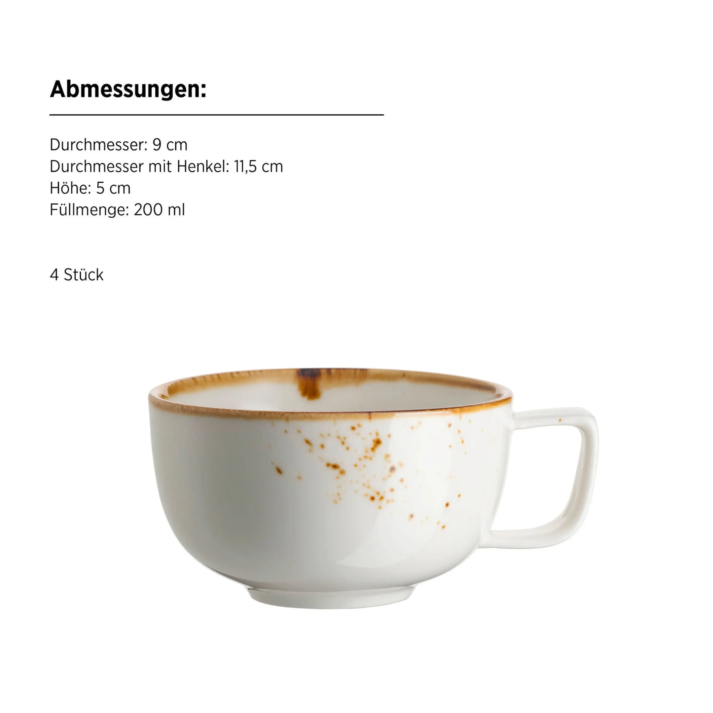Kaffeetassen-Set, Porzellan Pintar Beige / Braun