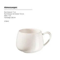 Kaffeetassen Set, Porzellan Taya