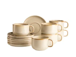 Kaffeetassen-Set, Steinzeug Cordelia Sand