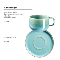 Kaffeetassen-Set, Steinzeug Cordelia Sand