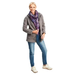 Kapuzen-Fleecejacke „Florine“ grau
