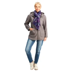 Kapuzen-Fleecejacke „Florine“ grau