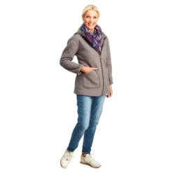 Kapuzen-Fleecejacke „Florine“ grau