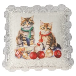 Kissenhülle „Weihnachtskatze“, 40x40 cm