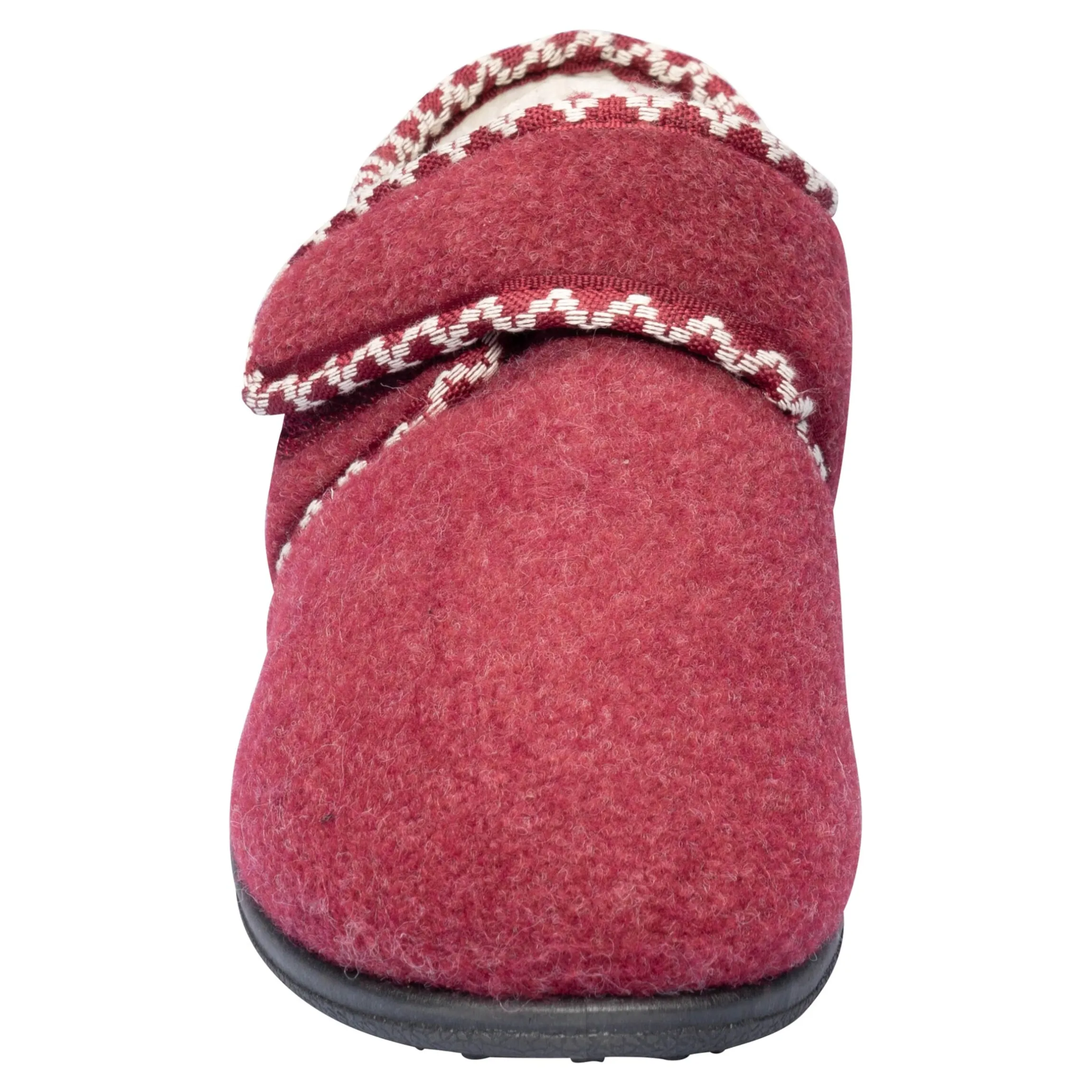 Klett-Hausschuh "Claudia" mit Wolle bordeaux