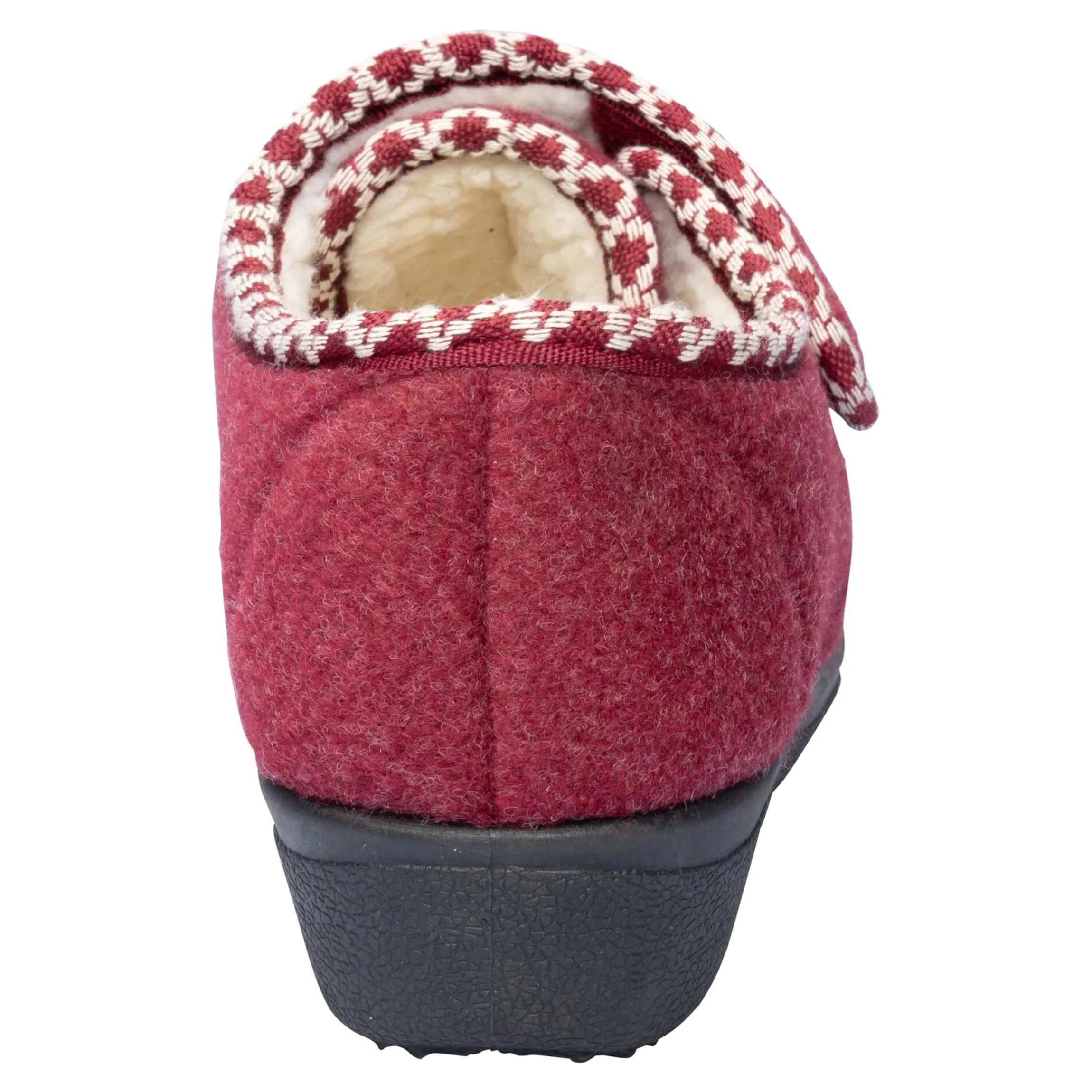 Klett-Hausschuh "Claudia" mit Wolle bordeaux