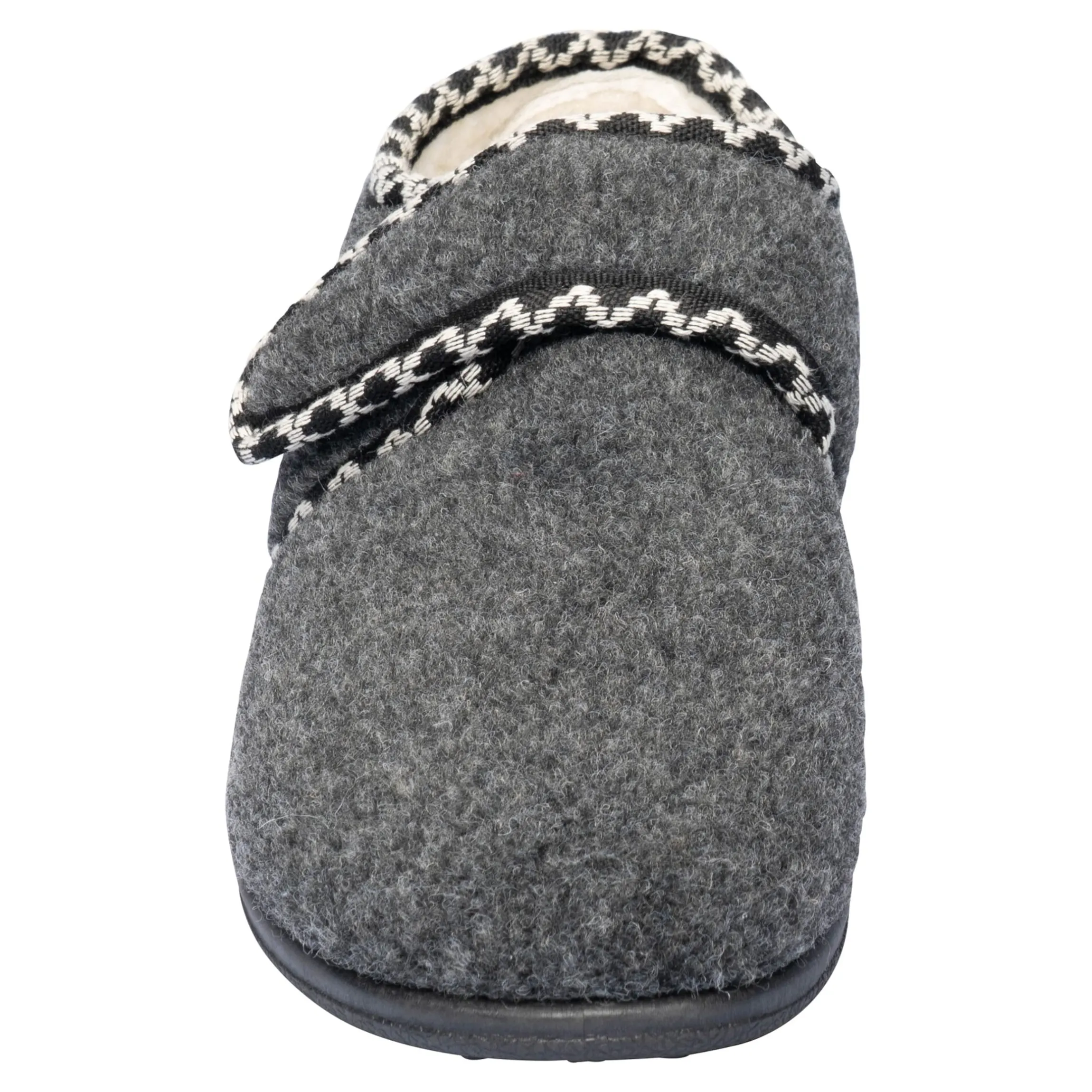 Klett-Hausschuh "Claudia" mit Wolle grau