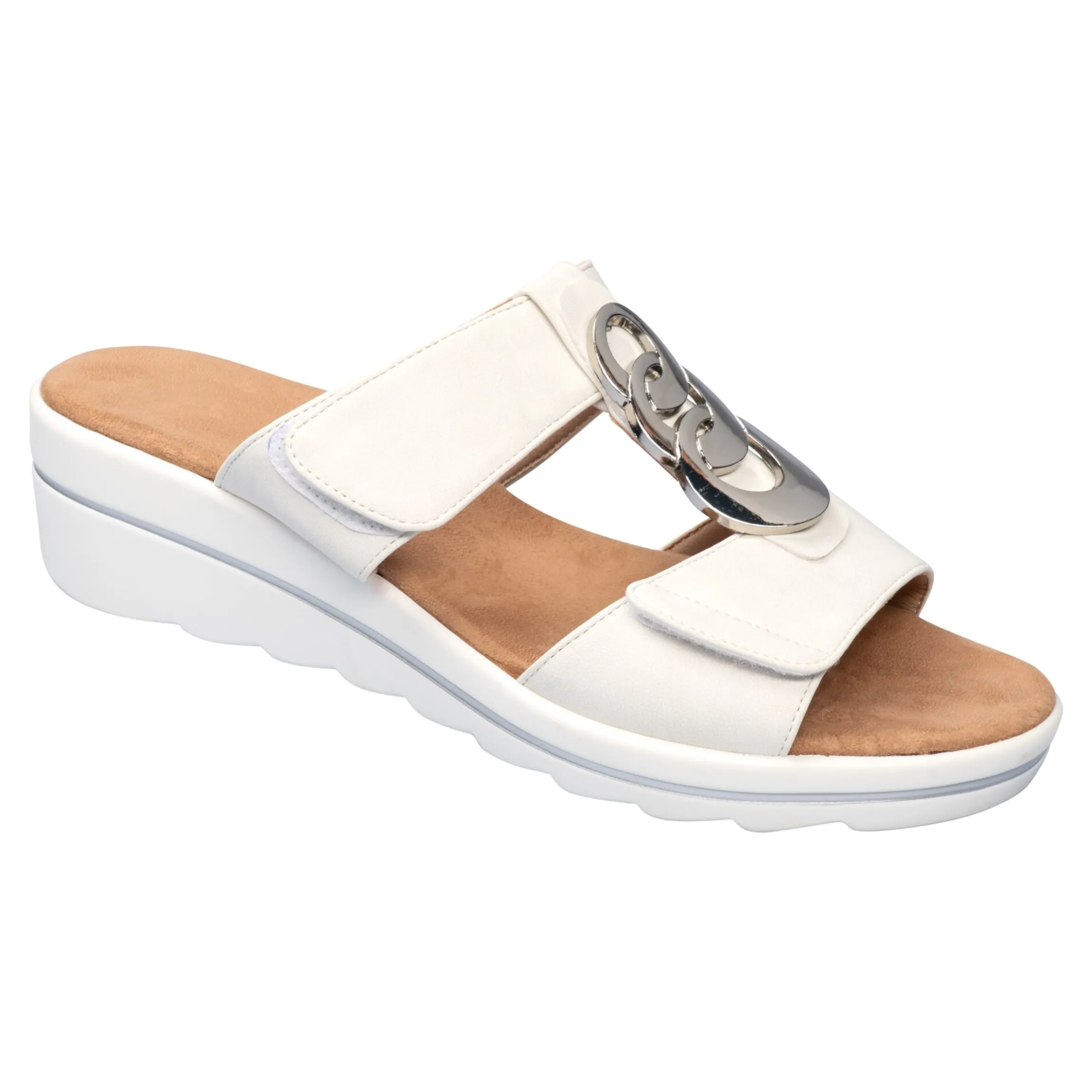Klett-Pantolette "Elegant" weiß