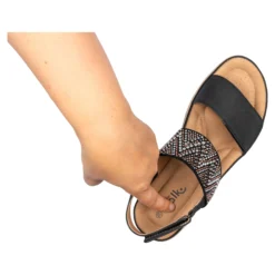 Klett-Stretchsandalette „Saskia“ schwarz