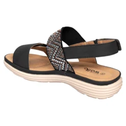 Klett-Stretchsandalette „Saskia“ schwarz