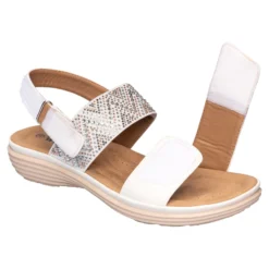 Klett-Stretchsandalette „Saskia“ weiß