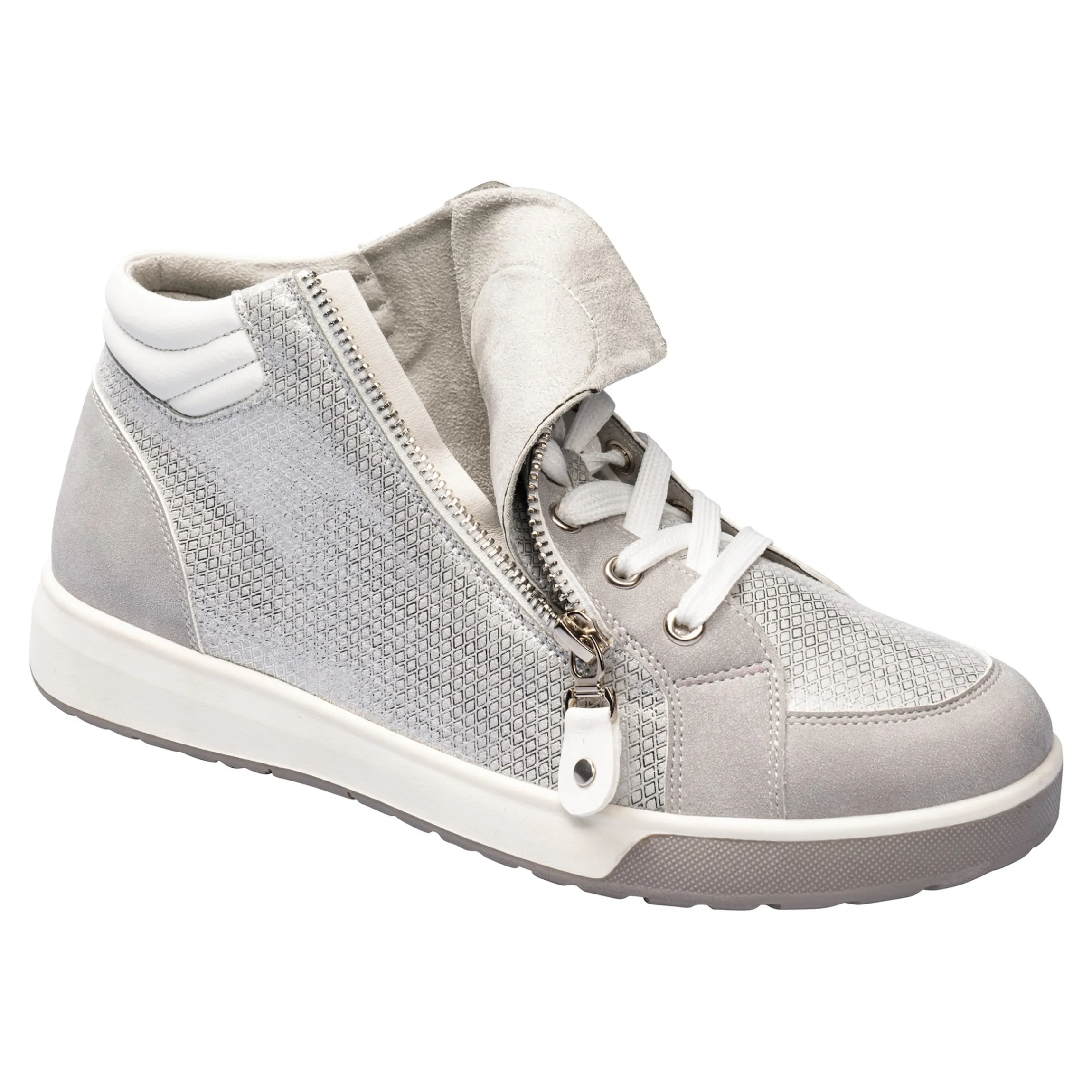 Knöchelhohe Sneaker "Nabia 2 in 1" mit Reißverschluss grau