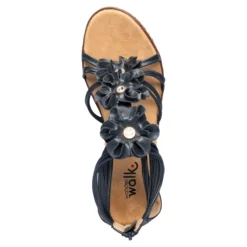 Knöchel-Sandalette "Blume" marine