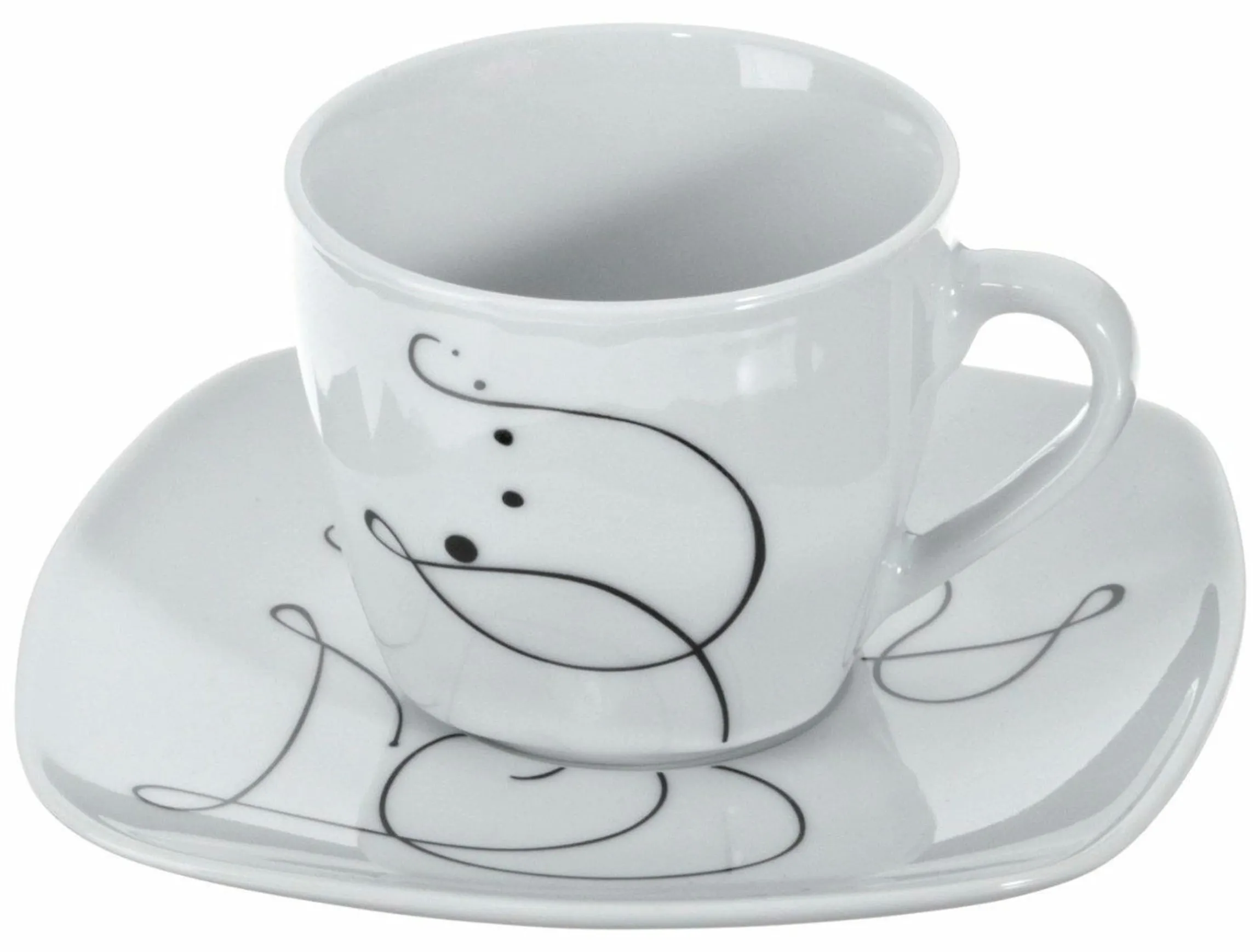 Kombiservice, Porzellan CHANSON 6 x Speiseteller, 6 x Suppenteller, 6 x Dessertteller, 6 x Kaffeetasse, 6 Kaffeeuntertasse