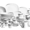 Kombiservice, Porzellan LINEA NERA 6 x Speisteller, 6 x Suppenteller, 6 x Dessertteller, 6 x Kaffeetasse, 6 x Kaffeeuntertasse, 6 x Espressotasse, 6 x Espressountertasse, 6 x Kaffeebecher, 6 x Müslischüssel, 6 x Eierbecher, 1 x Zuckerdose, 1 x Giesser