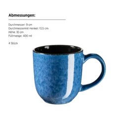 Kombiservice, Steinzeug Filippa Blau