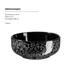 Kombiservice, Steinzeug Filippa Schwarz