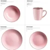 Kombiservice, Steinzeug METALLIC RIM Rosa