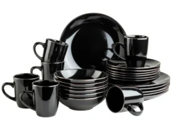 Kombiservice, Steinzeug METALLIC RIM Schwarz