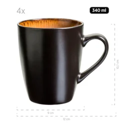 Kombiservice, Steinzeug Teona 4 x Speisteller, 4 x Suppenteller, 4 x Dessertteller, 4 x Müslischüssel, 4 x Kaffeebecher