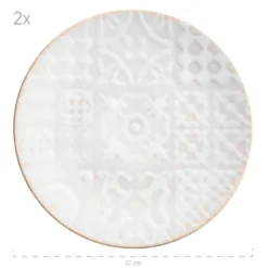 Kombiservice, Steinzeug Trad. Tiles Weiß