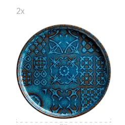 Kombiservice, Steinzeug Trad. Tiles Blau