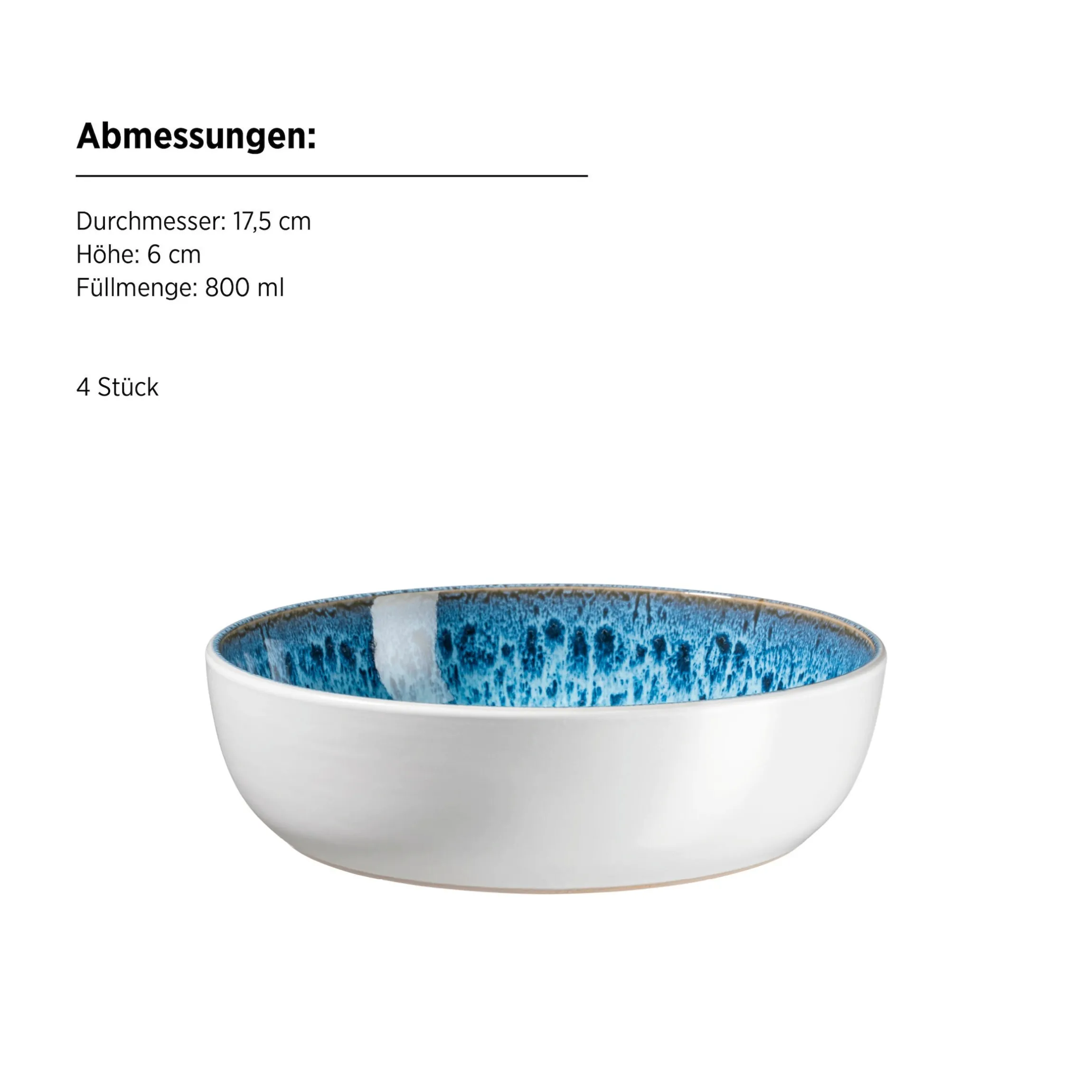 Kombiset, Steinzeug Malea Blau