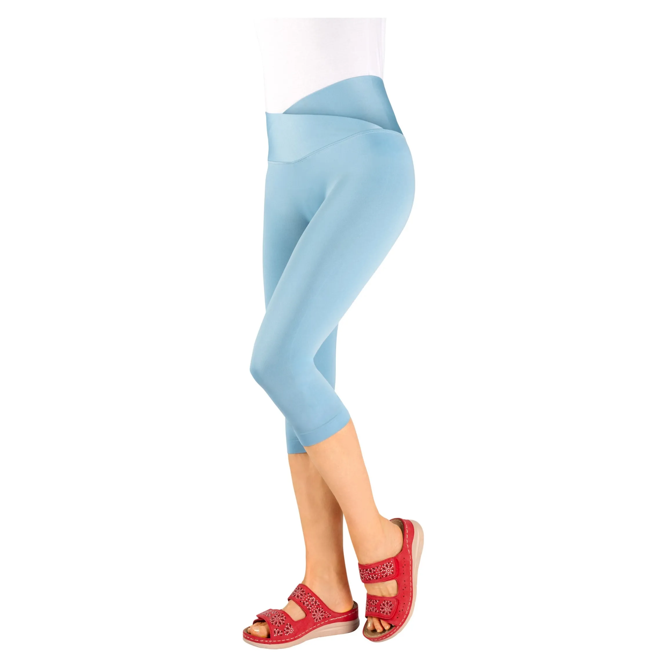 Komfort-Capri-Leggings "Leonie" hellblau