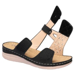 Komfort-Klettpantolette „Paula“ schwarz